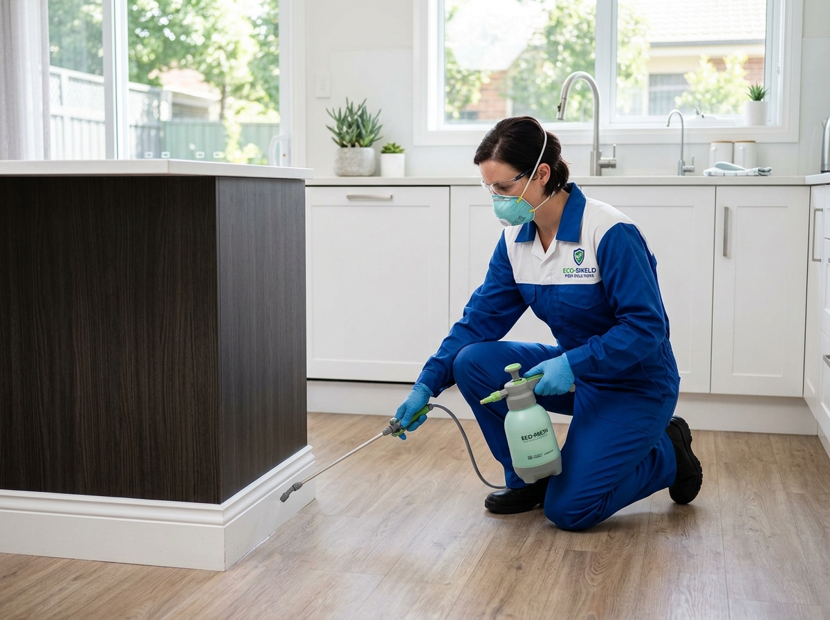 Pest Control Specialist Spraying Safely